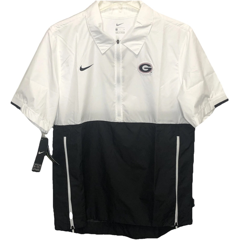 Georgia Bulldogs Nike Short Sleeve 1/2 Zip Windbreaker Coaches Jacket Men Small